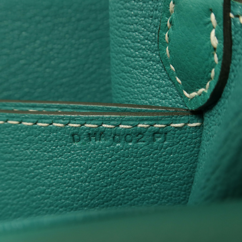 HERMES Evercolor皮革Roulis 23銀扣肩背袋Vert Verone-6