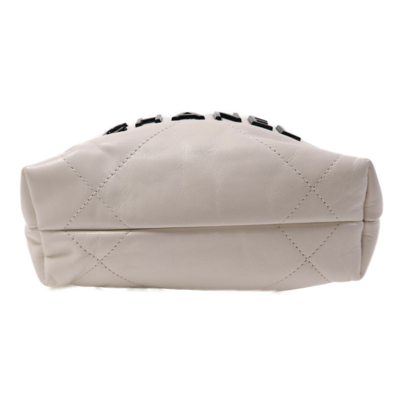 CHANEL 牛皮皮革Mini 22金扣鏈帶手挽肩背兩用袋-3