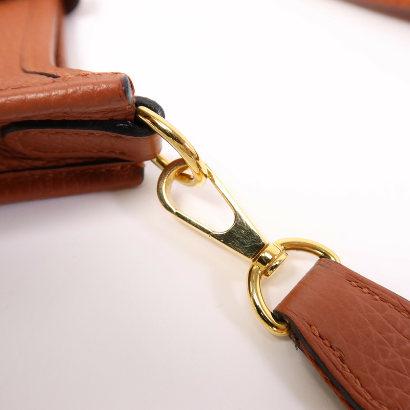 HERMES Clemence皮革Evelyne TPM金扣肩背袋Cuivre-6