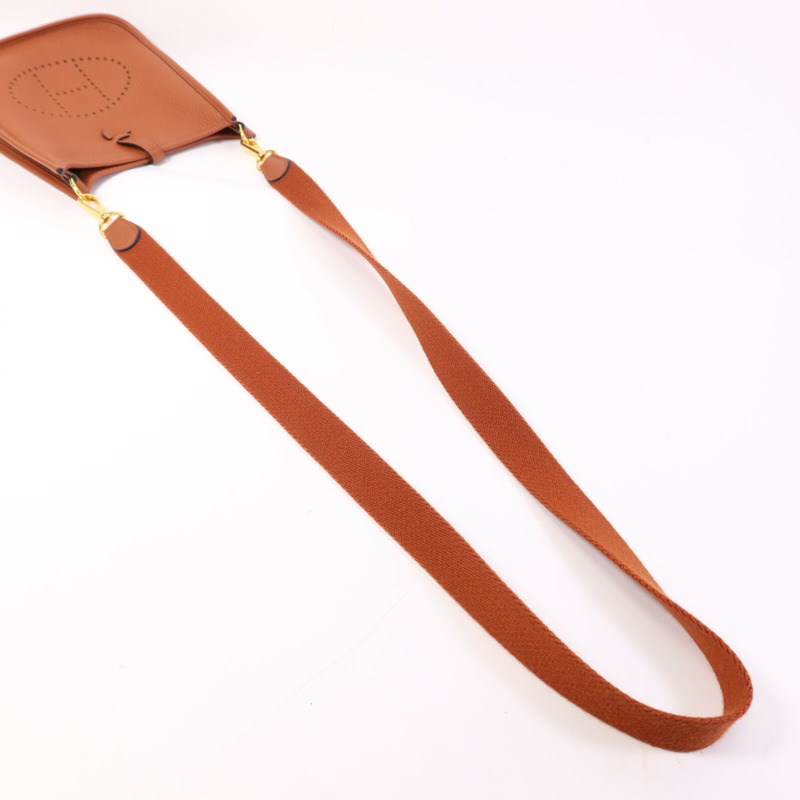 HERMES Clemence皮革Evelyne TPM金扣肩背袋Cuivre-8