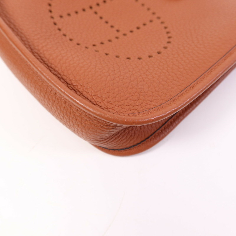 HERMES Clemence皮革Evelyne TPM金扣肩背袋Cuivre-10