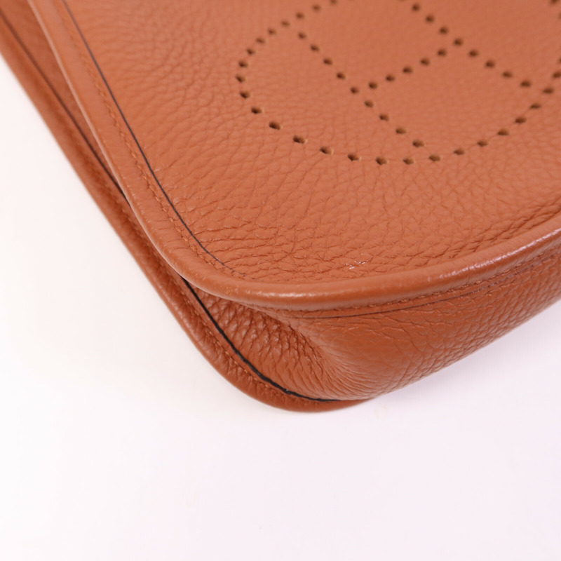 HERMES Clemence皮革Evelyne TPM金扣肩背袋Cuivre-11