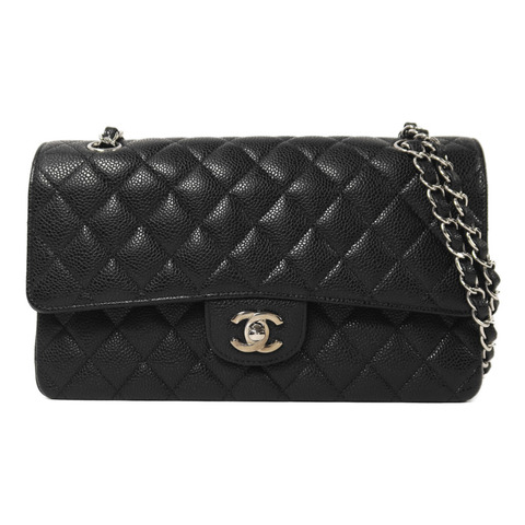 CHANEL 牛皮皮革Classic 25銀扣鏈帶肩背袋