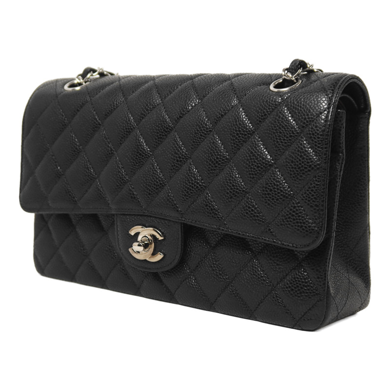 CHANEL 牛皮皮革Classic 25銀扣鏈帶肩背袋-2