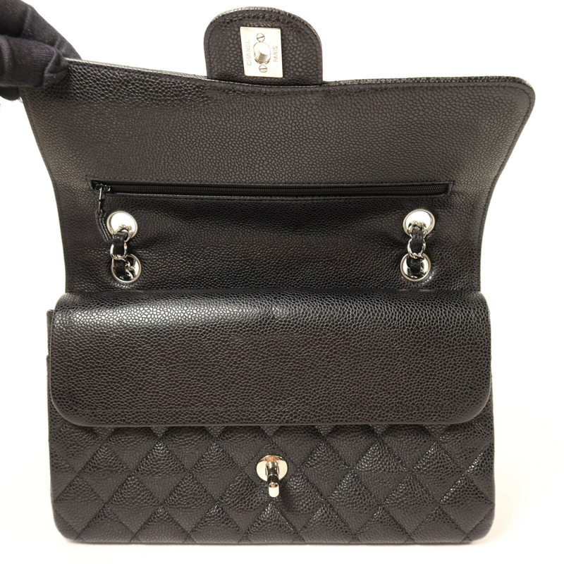 CHANEL 牛皮皮革Classic 25銀扣鏈帶肩背袋-5