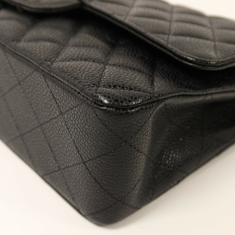 CHANEL 牛皮皮革Classic 25銀扣鏈帶肩背袋-11