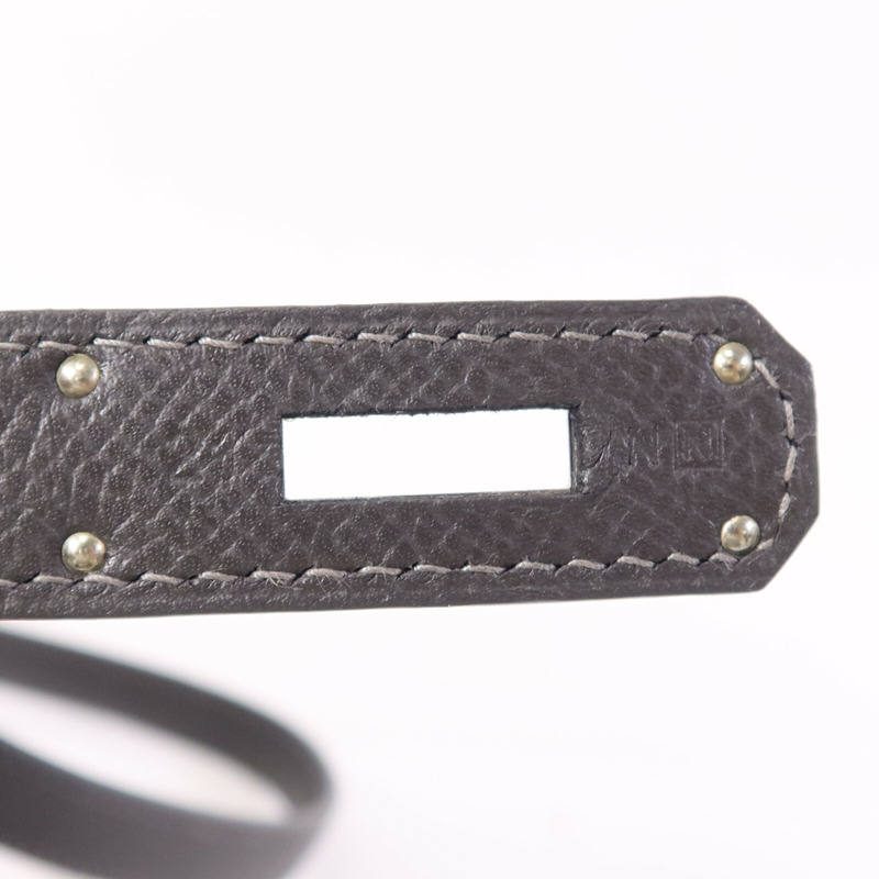 HERMES Epsom皮革Kelly 32銀扣手挽肩背兩用袋Grey-7