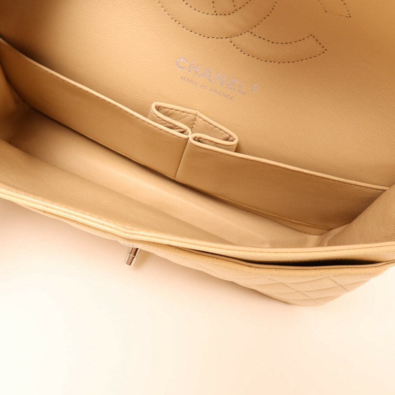 CHANEL 牛皮皮革Classic 25銀扣鏈帶肩背袋-4