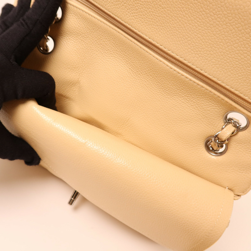 CHANEL 牛皮皮革Classic 25銀扣鏈帶肩背袋-5