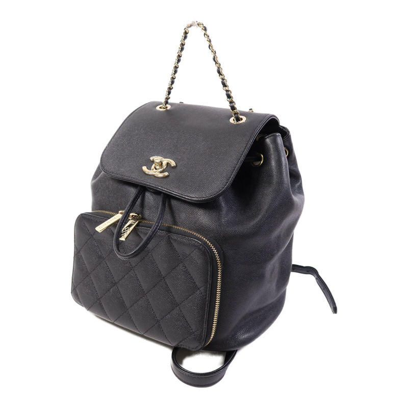CHANEL 牛皮皮革Affinity Backpack金扣鏈帶背包-2