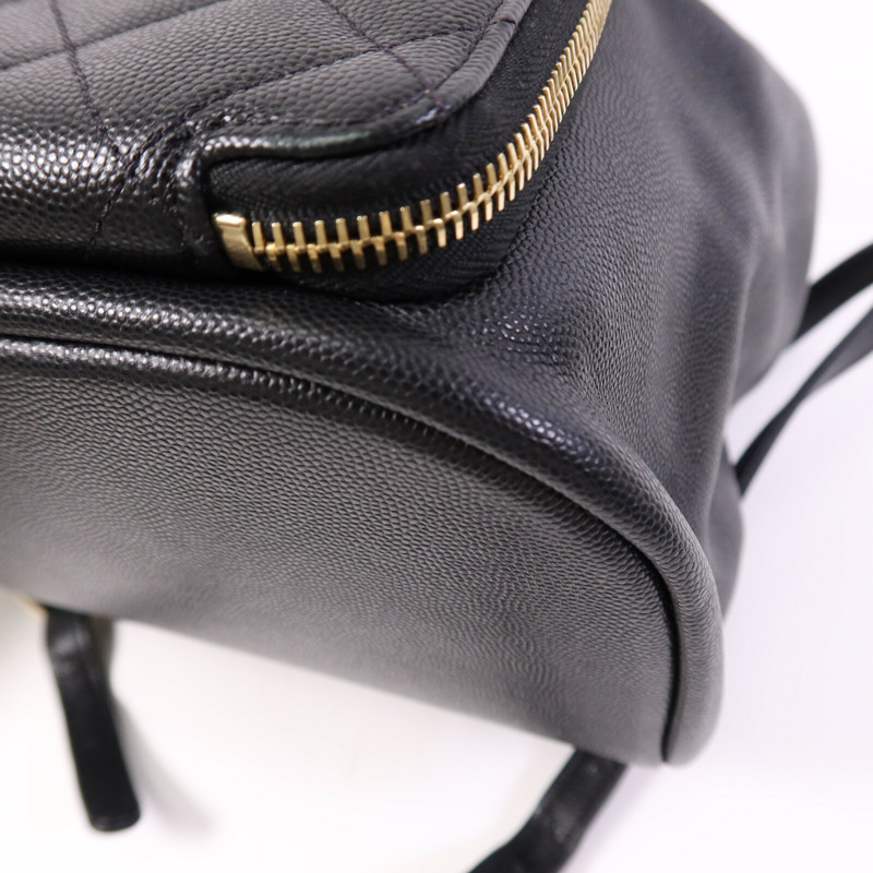 CHANEL 牛皮皮革Affinity Backpack金扣鏈帶背包-10