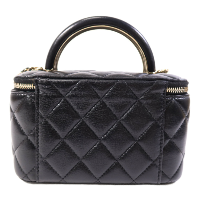 CHANEL 羊皮皮革Top Handle Vanity Case金扣手挽肩背兩用袋-1