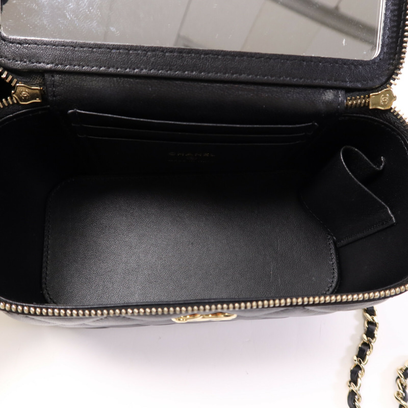 CHANEL 羊皮皮革Top Handle Vanity Case金扣手挽肩背兩用袋-4