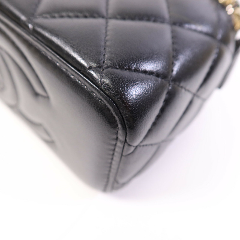 CHANEL 羊皮皮革Top Handle Vanity Case金扣手挽肩背兩用袋-10