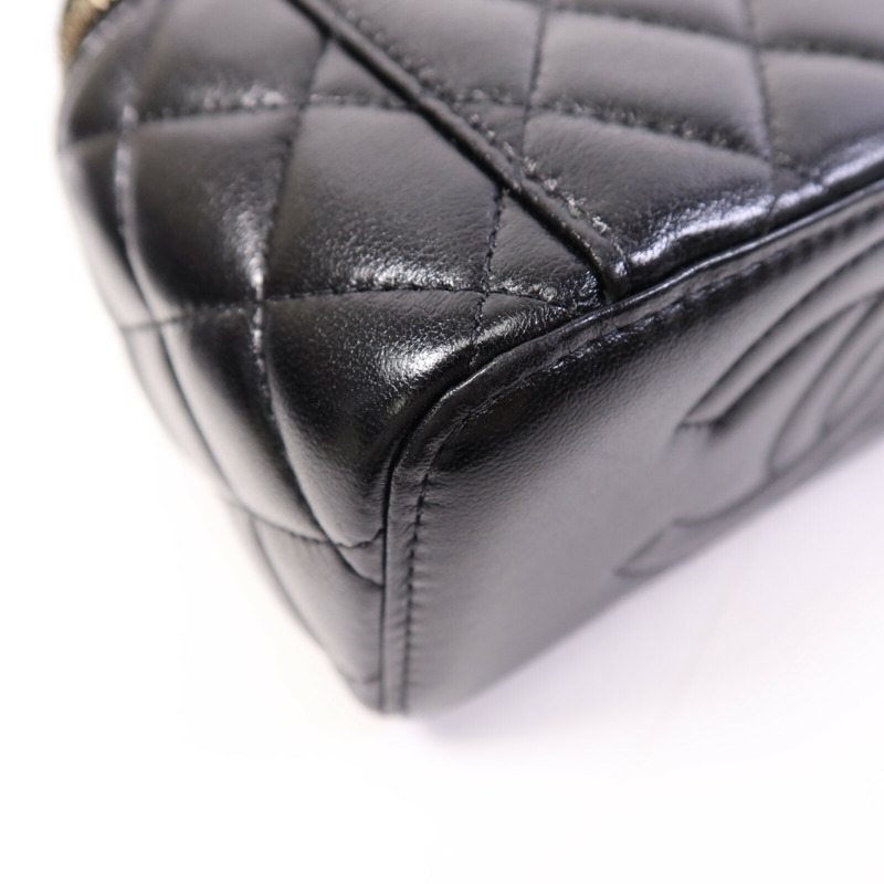 CHANEL 羊皮皮革Top Handle Vanity Case金扣手挽肩背兩用袋-13