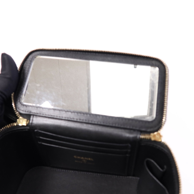 CHANEL 羊皮皮革Top Handle Vanity Case金扣手挽肩背兩用袋-14