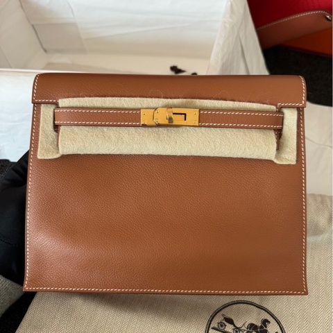 Hermes kelly danse金棕金扣ev皮全新閒置帶購證
