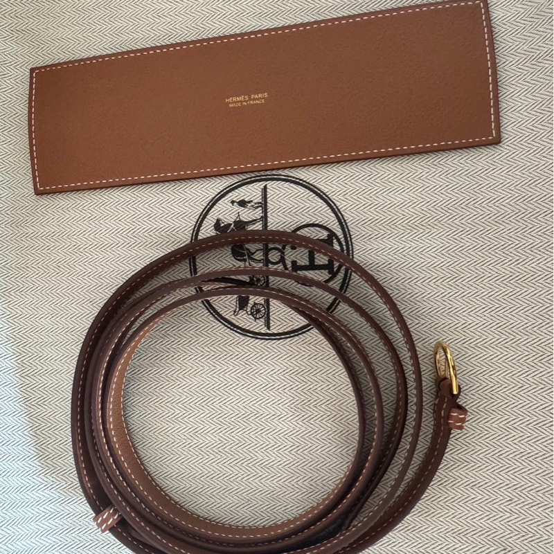 Hermes kelly danse金棕金扣ev皮全新閒置配件塵袋盒子購證-7