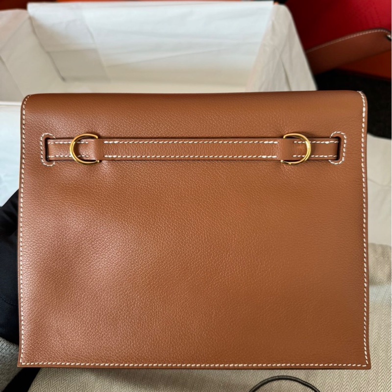 Hermes kelly danse金棕金扣ev皮全新閒置配件塵袋盒子購證-9