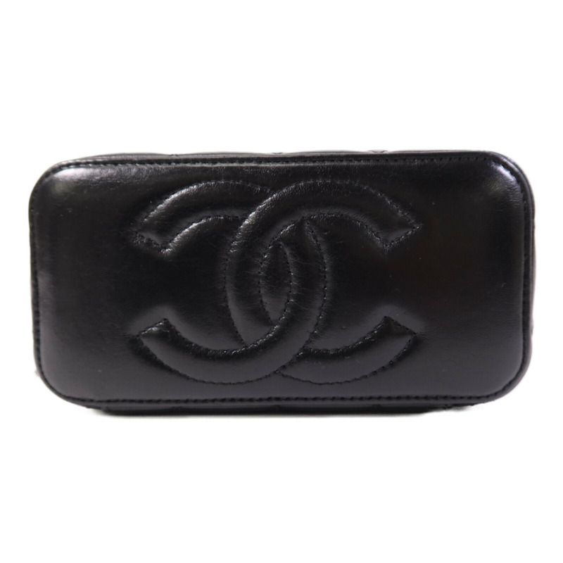 CHANEL 牛皮皮革Vanity Bag金扣鏈帶肩背袋-3