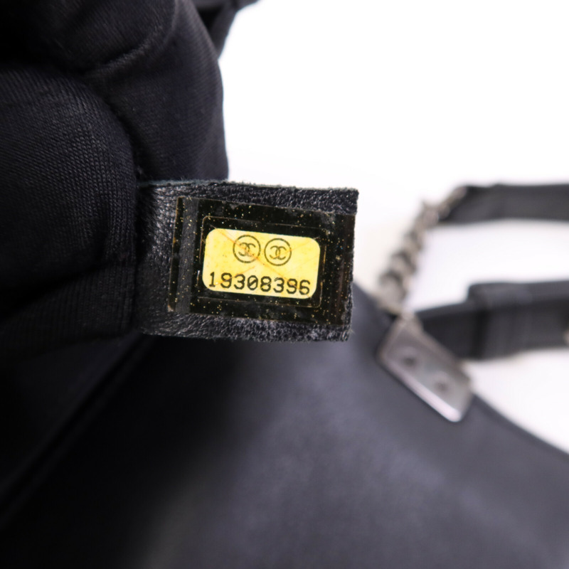 CHANEL 牛皮皮革Boy 25銀扣鏈帶肩背包-7