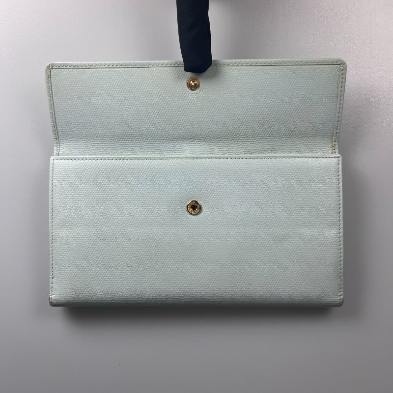 CHANEL VINTAGE釦式長夾 綠 9開-6