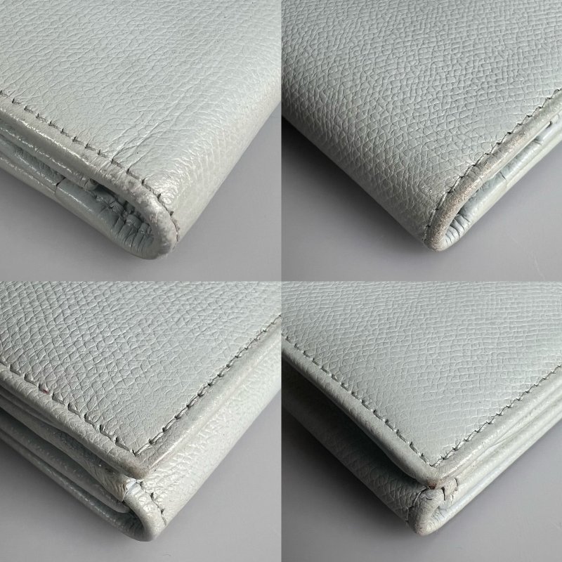 CHANEL VINTAGE釦式長夾 綠 9開-12