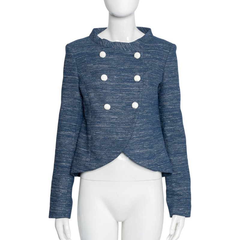 CHANEL香奈兒海軍藍粗花呢外套夾克-0