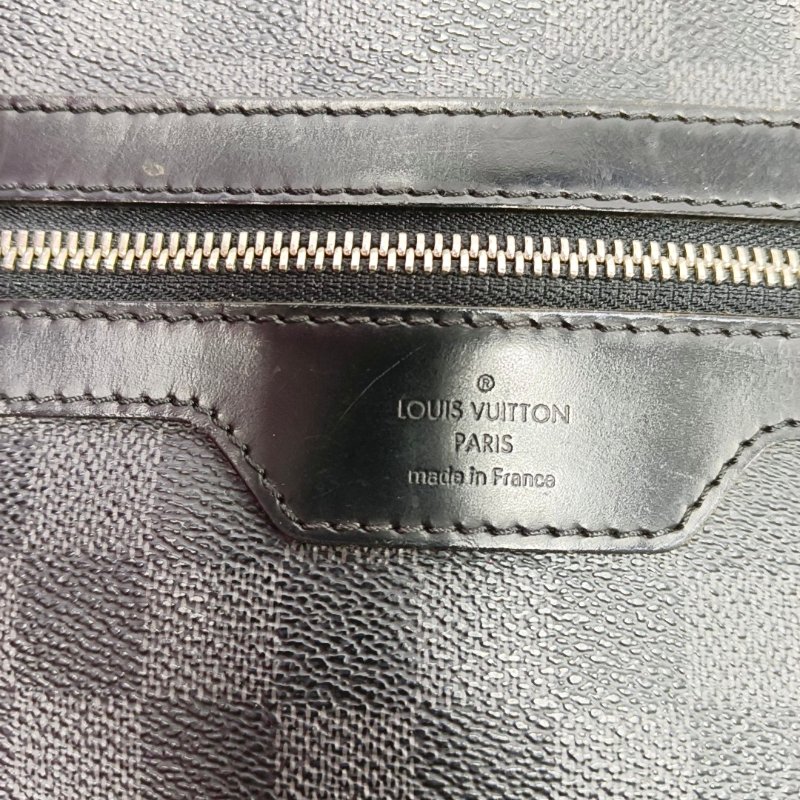 LOUIS VUITTON MICK中號灰色塗層帆布棋盤格單肩包斜挎包銀色五金-12