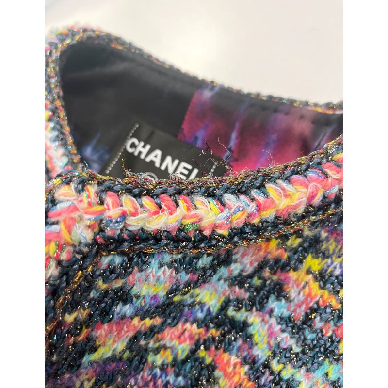 CHANEL香奈兒真絲粗花呢夾克外套-8