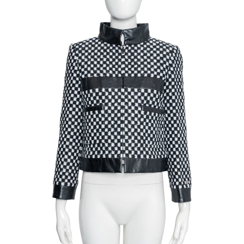 CHANEL香奈兒皮革飾邊夾克外套-0