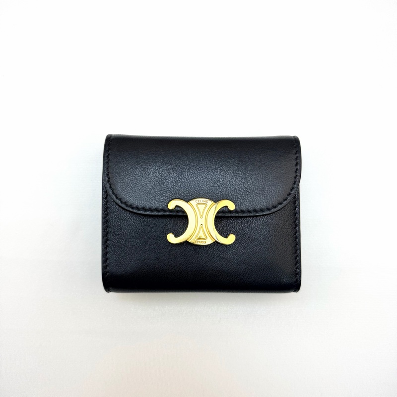 celine 黑凱旋三折短夾-1