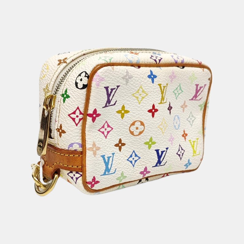 LOUIS VUITTON WAPITY白三彩塗層帆布老花零錢包金色五金-3