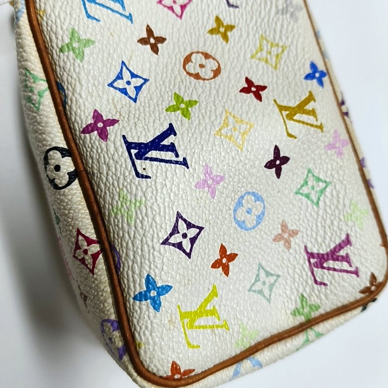 LOUIS VUITTON WAPITY白三彩塗層帆布老花零錢包金色五金-8