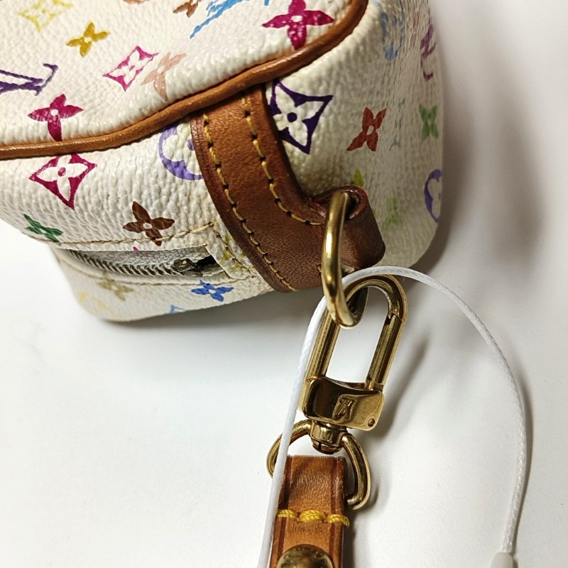 LOUIS VUITTON WAPITY白三彩塗層帆布老花零錢包金色五金-10