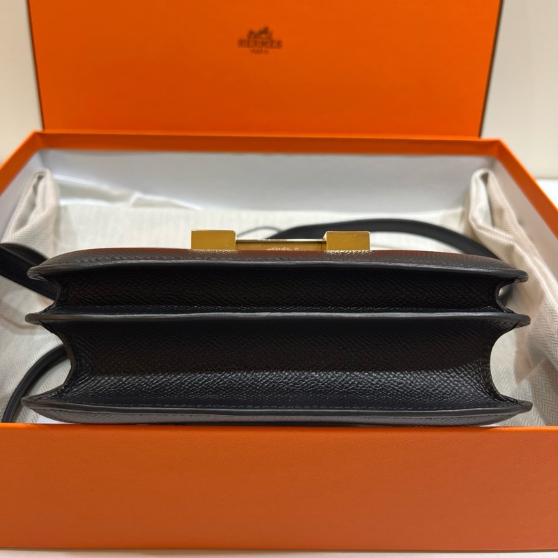閒置新 愛馬仕/Hermes mini 康康19 constance 黑金 E皮 金扣-5