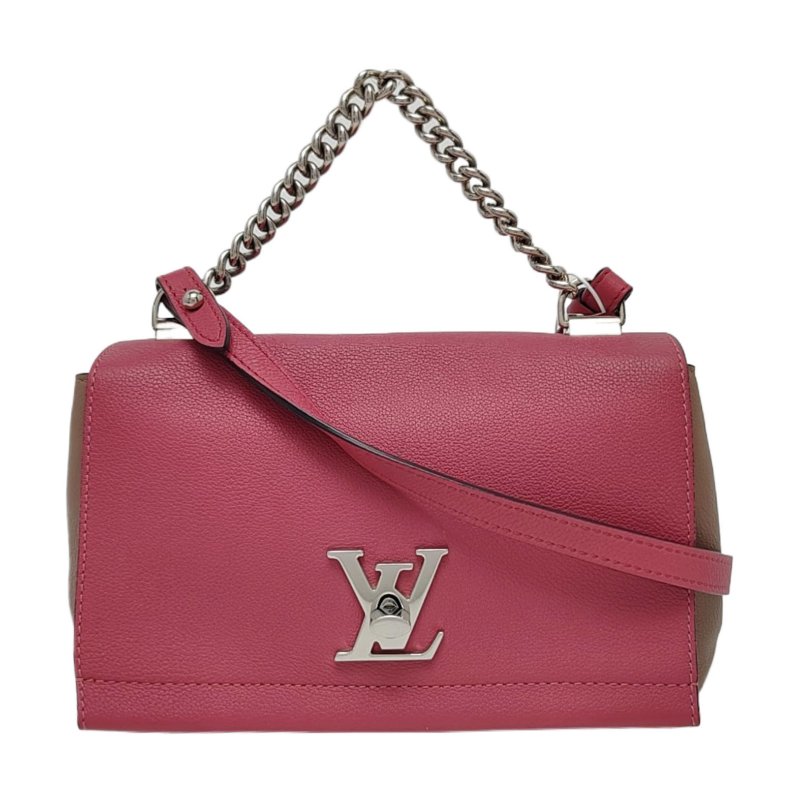 LOUIS VUITTON LOCKME BB 多色牛皮單肩包手提包斜挎包銀色五金可拆卸肩帶-0