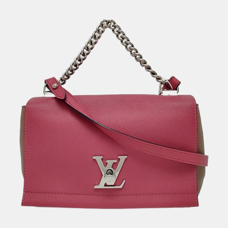 LOUIS VUITTON LOCKME BB 多色牛皮單肩包手提包斜挎包銀色五金可拆卸肩帶-7