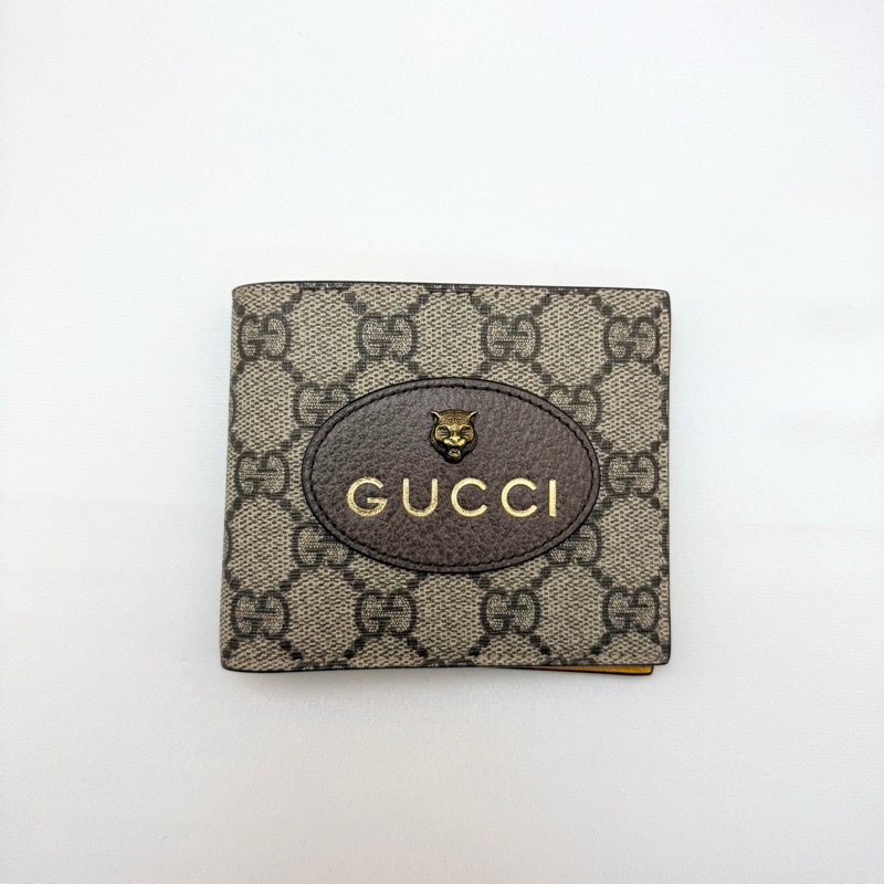 gucci 473954 黃虎頭短夾-1