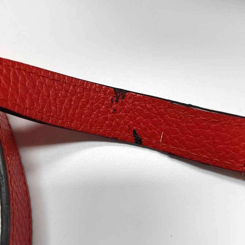 LOUIS VUITTON CAPUCINES紅色牛皮單肩包銀色五金可拆卸肩帶-11