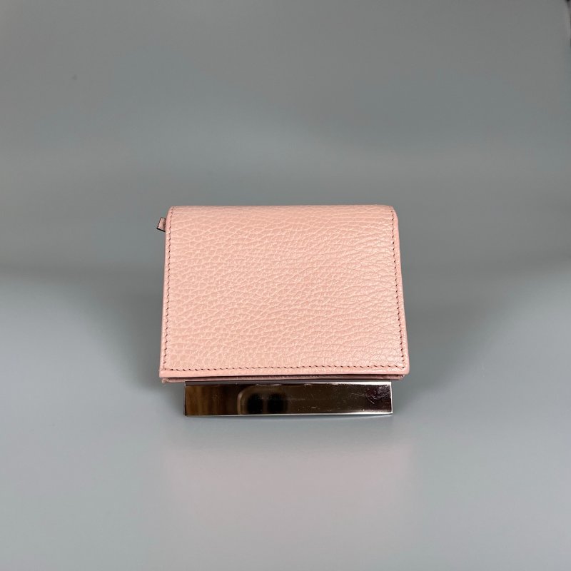 GUCCI 456126  粉Marmont對開釦式短夾-2