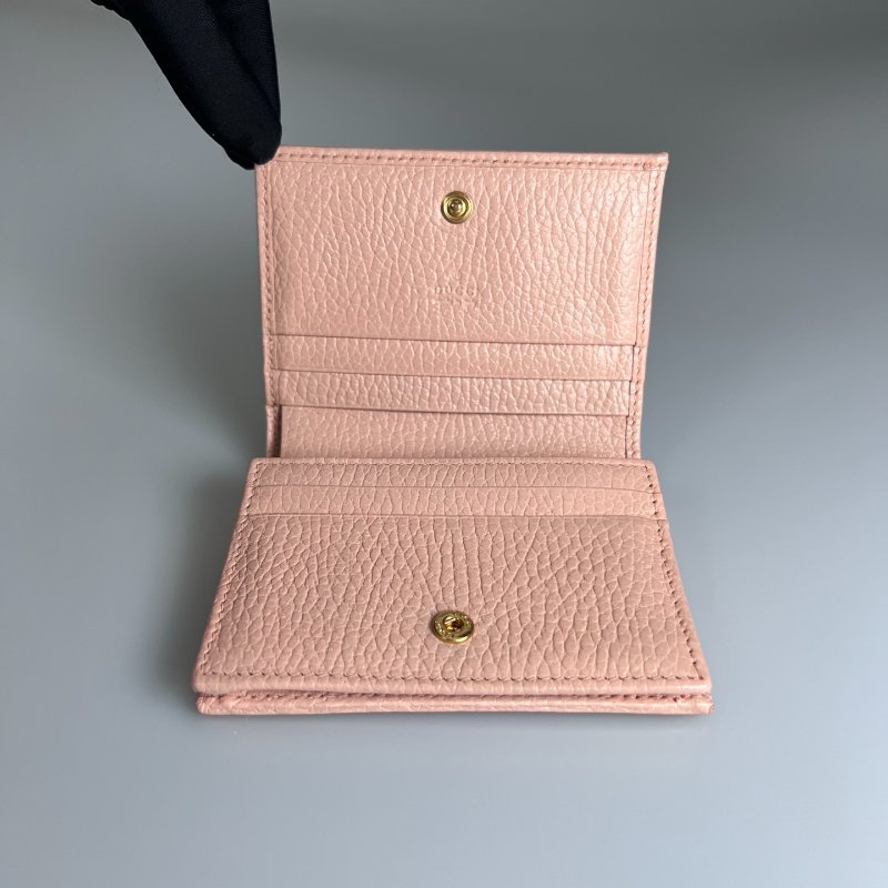 GUCCI 456126  粉Marmont對開釦式短夾-6