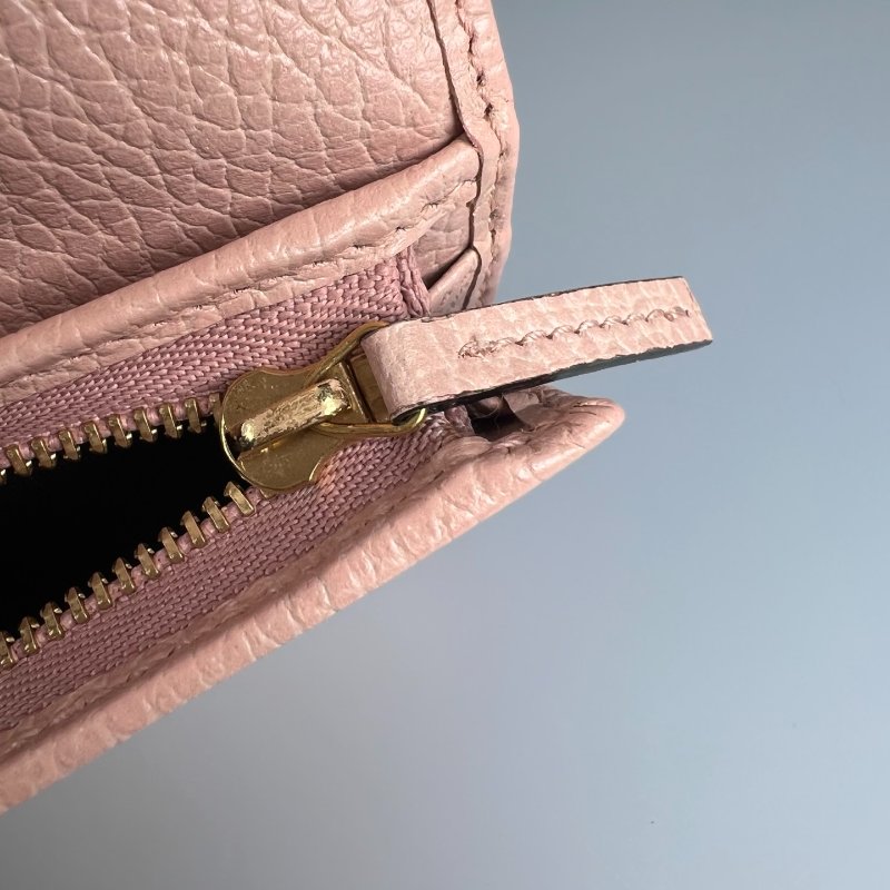 GUCCI 456126  粉Marmont對開釦式短夾-8