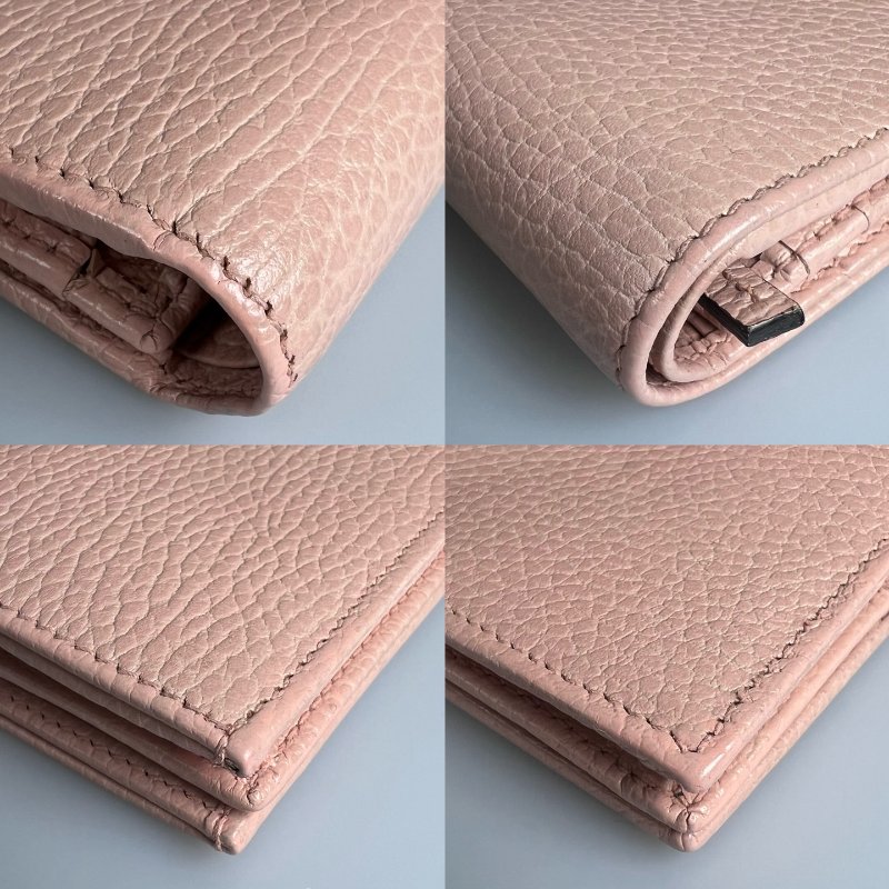 GUCCI 456126  粉Marmont對開釦式短夾-13