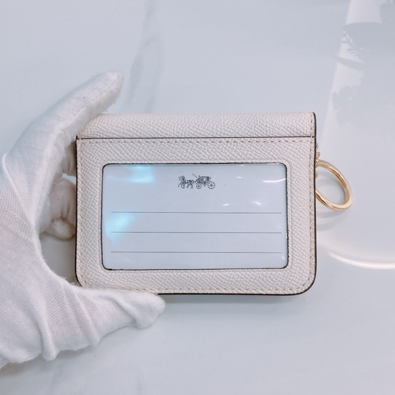 MS0514 COACH 蔻馳象牙白色卡包連鎖匙扣位CARD CASE CALFKSKIN-10