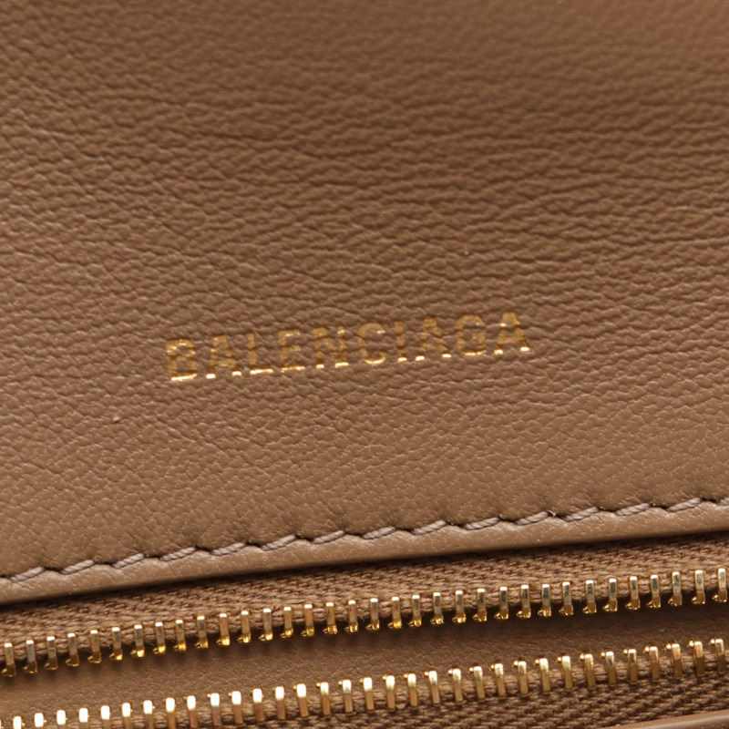 BALENCIAGA Hourglass 小號 BB Monogram 肩手提包 593546 帆布 棕色 二手-3