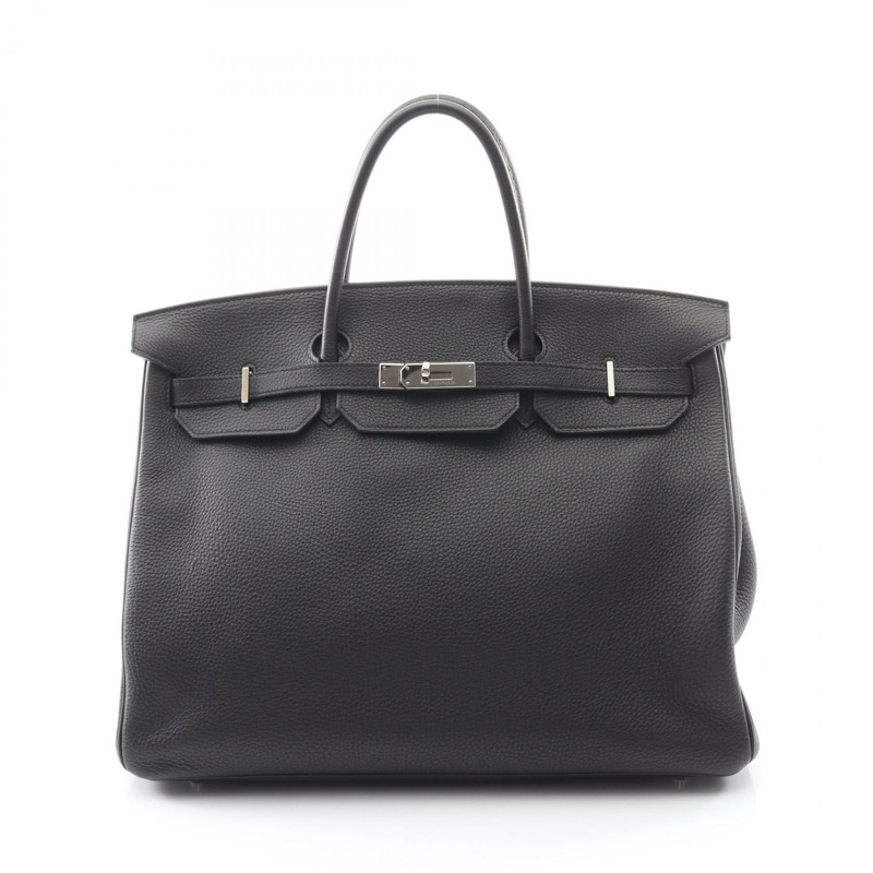 愛馬仕 Birkin 40 手提包，Togo 皮革，黑色，二手，女士，帶五金配件。-0