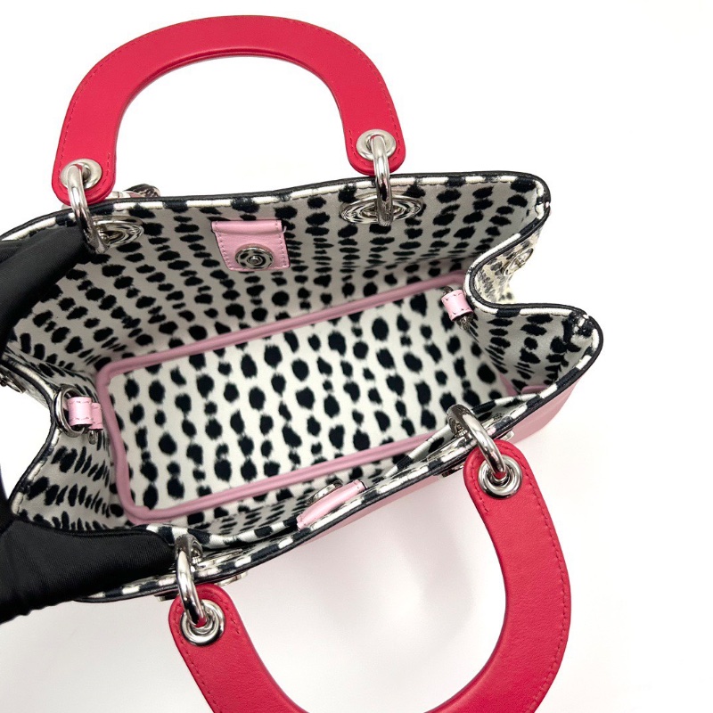 DIOR 拼色拼皮銀扣vip手提肩背斜背包23*16*10 99新配件保卡塵袋-2