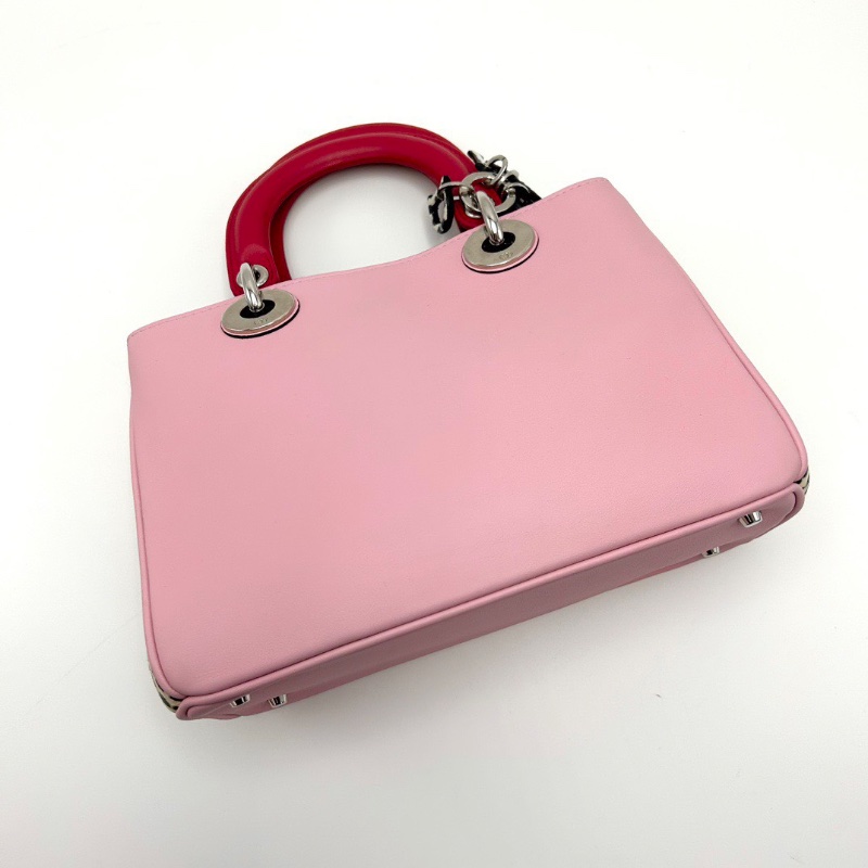 DIOR 拼色拼皮銀扣vip手提肩背斜背包23*16*10 99新配件保卡塵袋-3