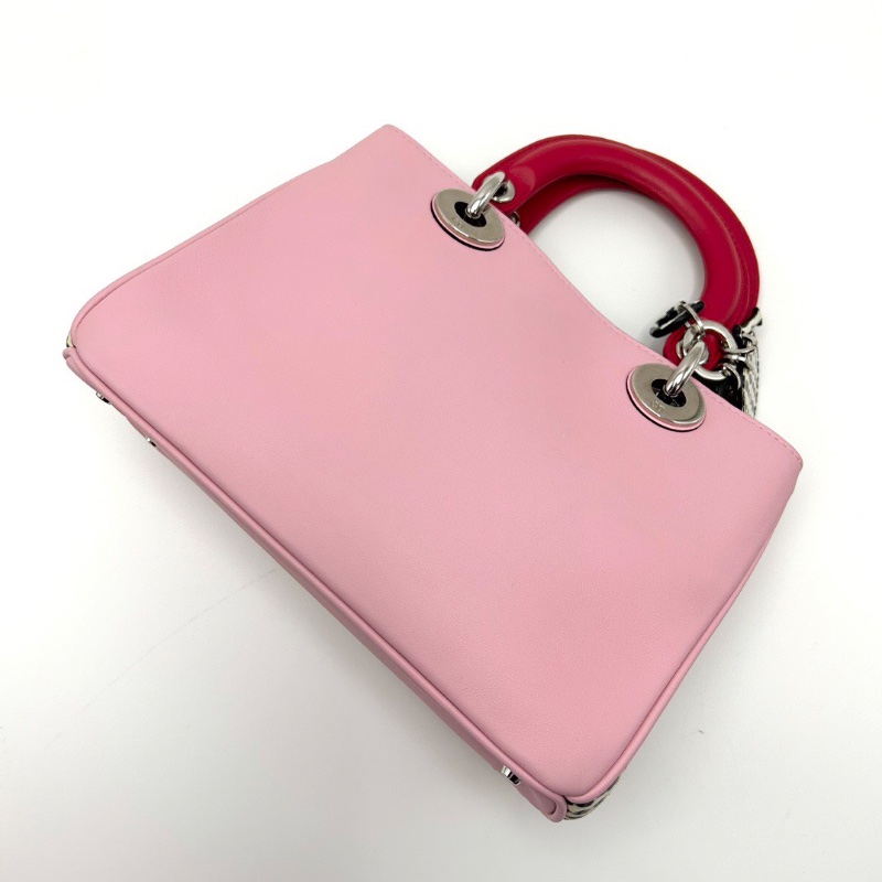 DIOR 拼色拼皮銀扣vip手提肩背斜背包23*16*10 99新配件保卡塵袋-5